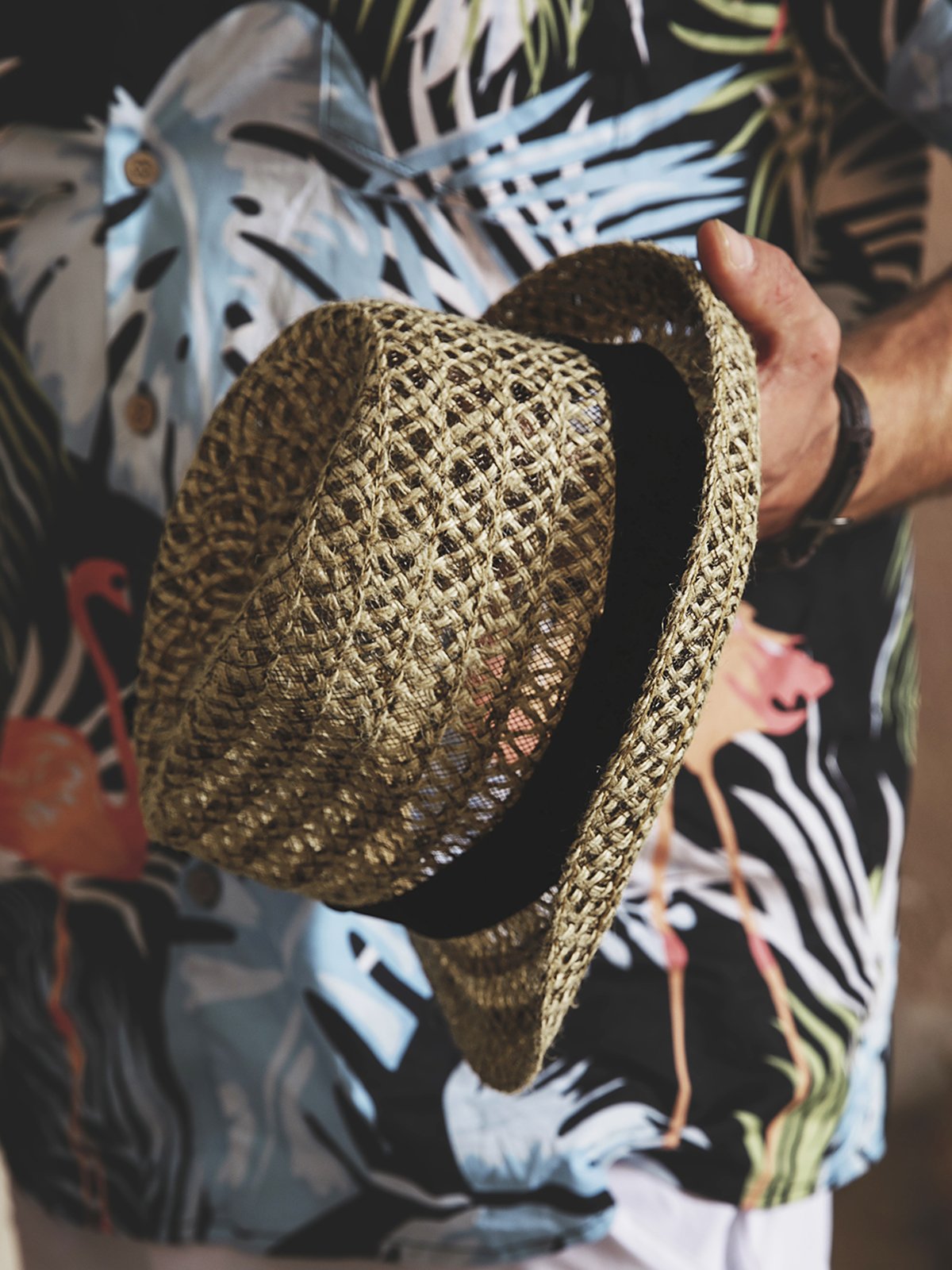 Men's Hawaiian Shade Breathable Net Bucket Hat