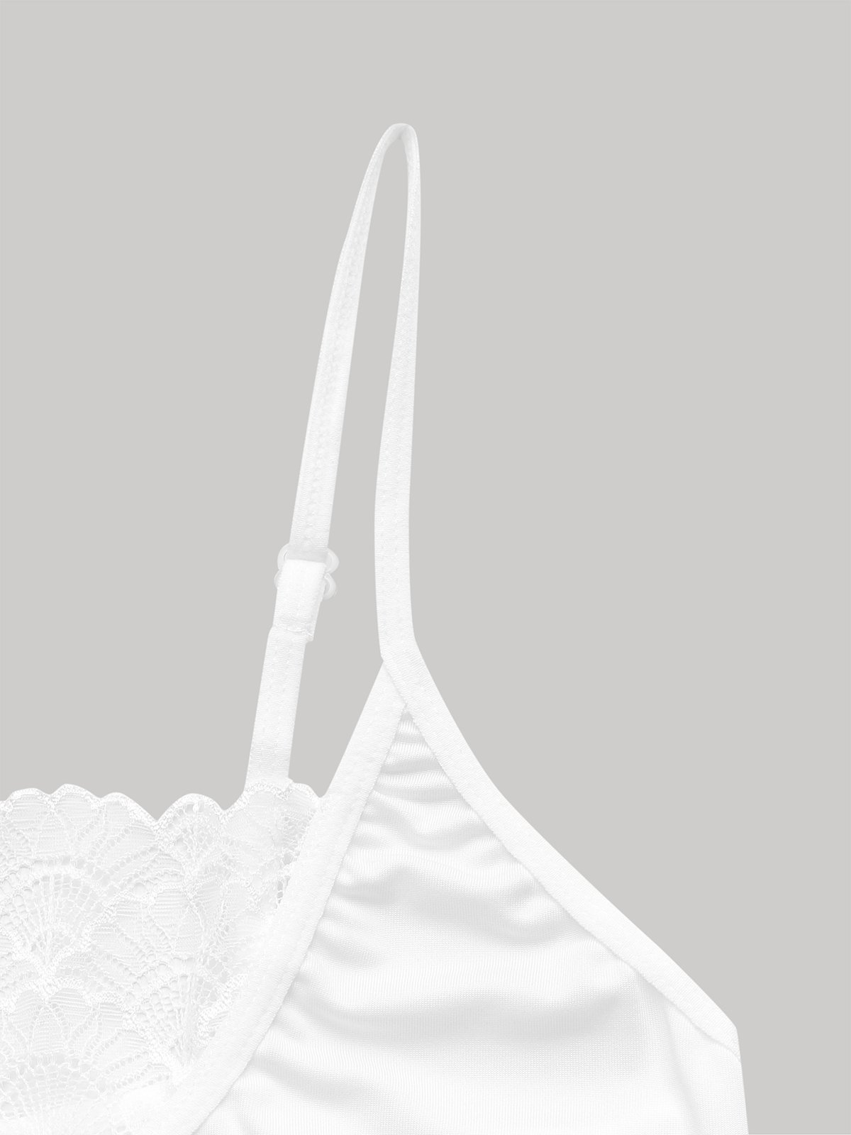 Lace Edge Sexy Perspective Plus Suspender Vest Bottomed Bra