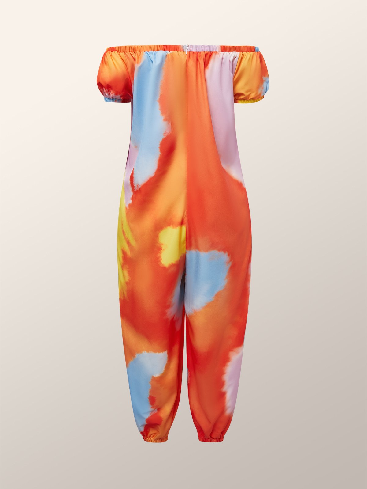 Gradient Pattern Casual Cold Shoulder Jumpsuit