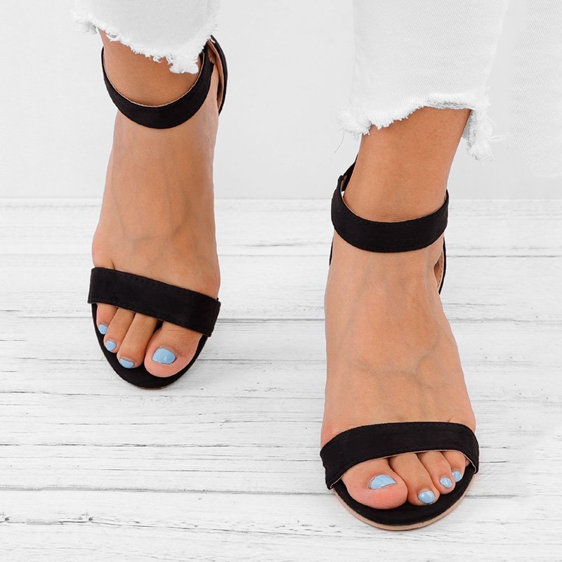 Mostata Women Middle Heel Sandal leopard Ankle Strap Shoes