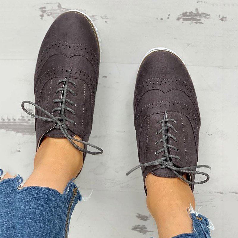 Mostata Women Lace Up Perforated Oxfords Shoes