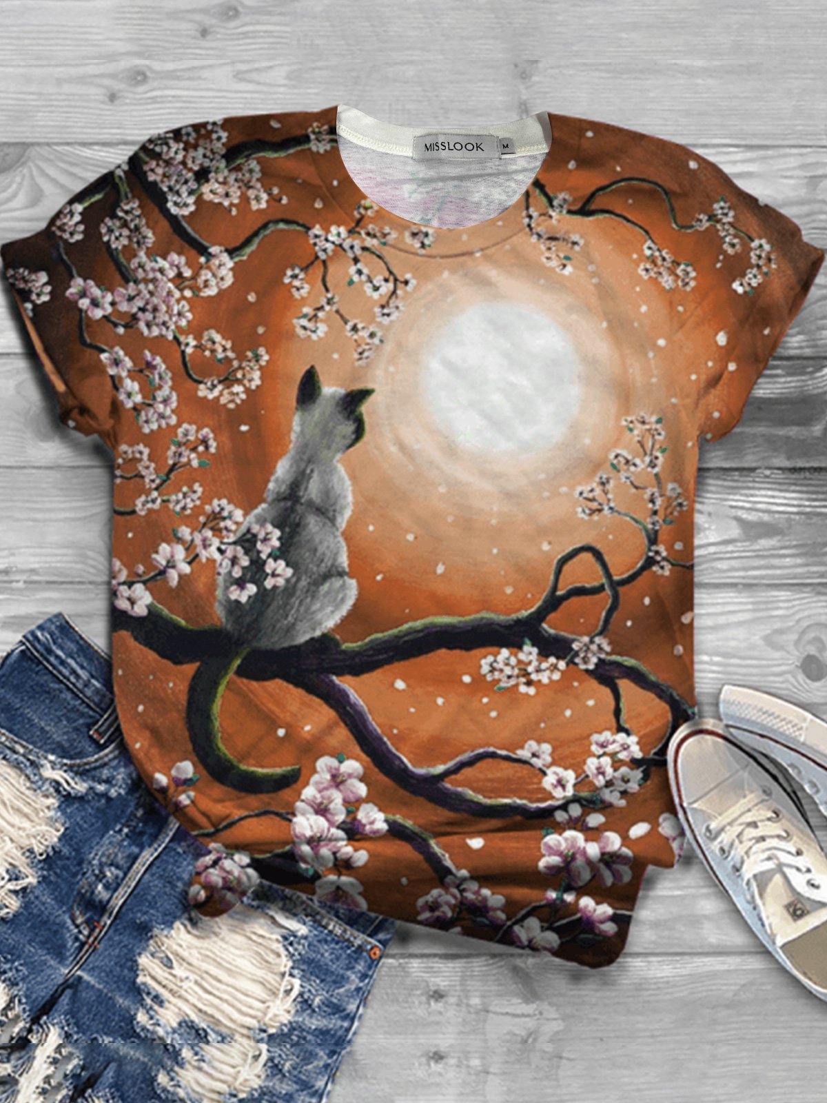 Casual Short Sleeve Round Neck Top