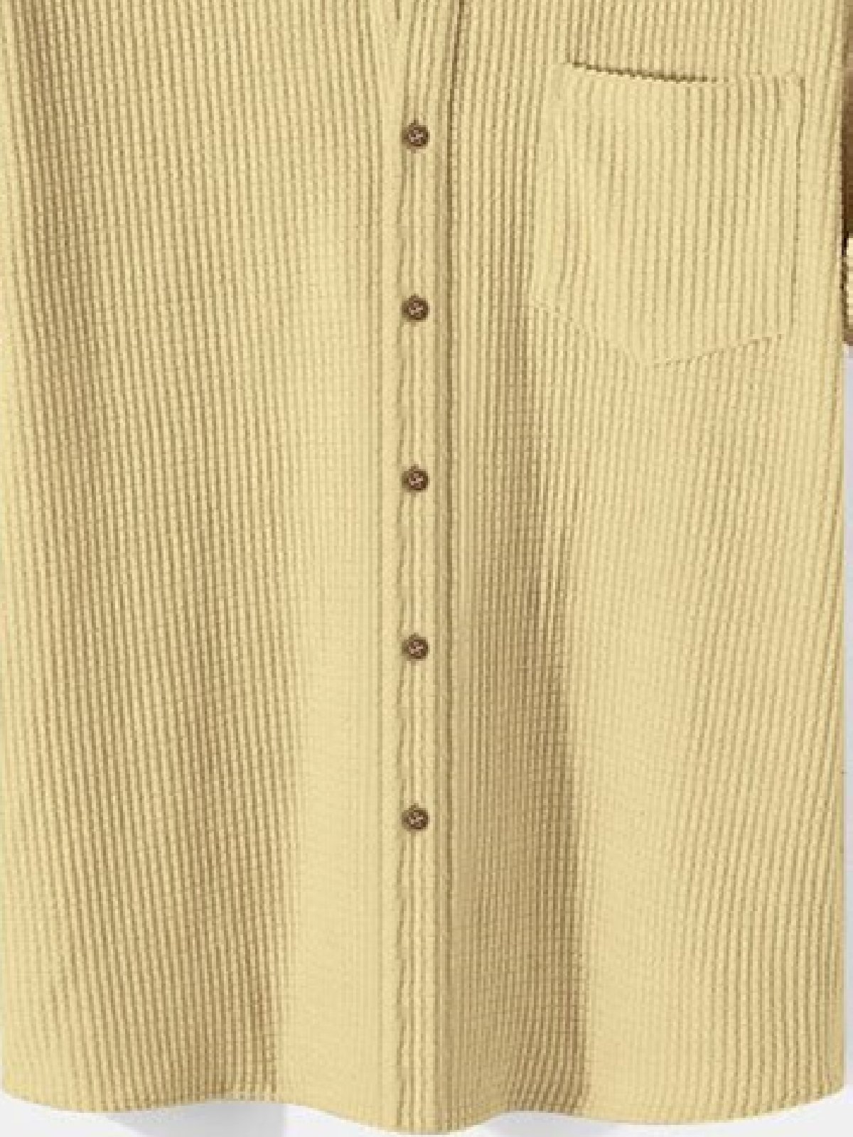 Plain Corduroy Shirt Collar Shirt