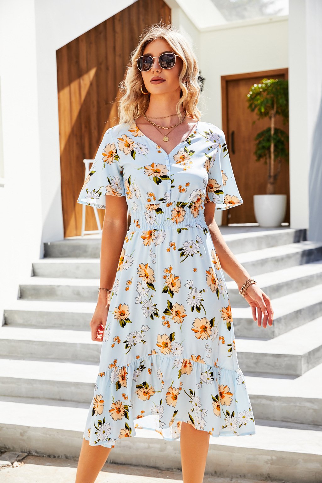 Vacation Regular Fit Short Sleeve Woven Dress