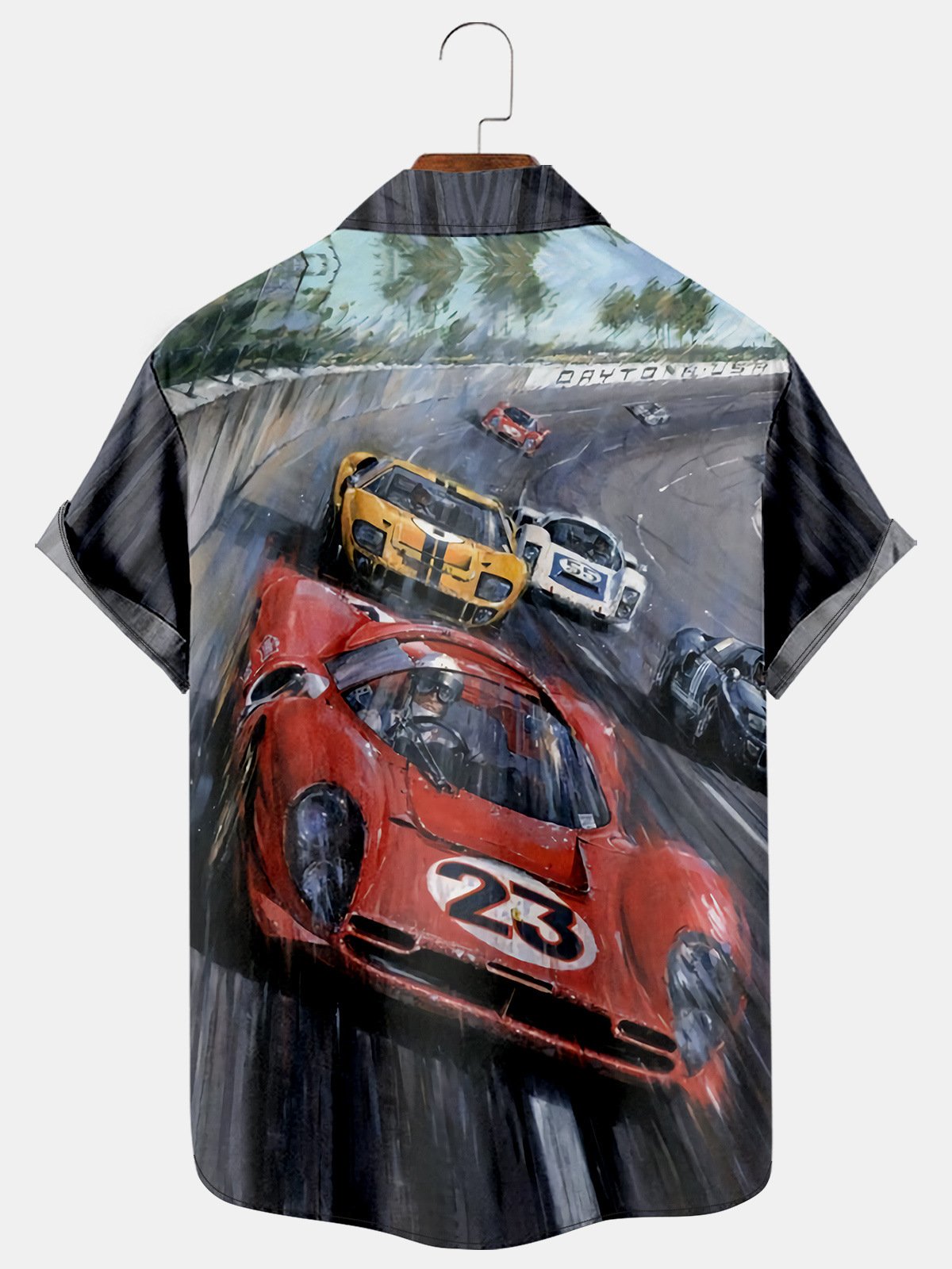 Men's Racing Print Casual Breathable Short Sleeve Shirt