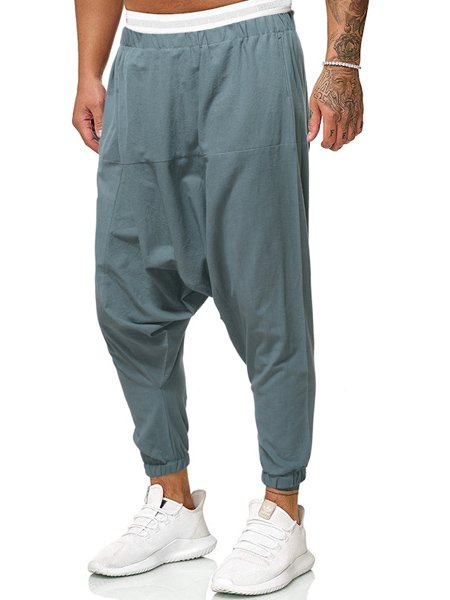 Men's Casual Cotton Linen Harem Trousers