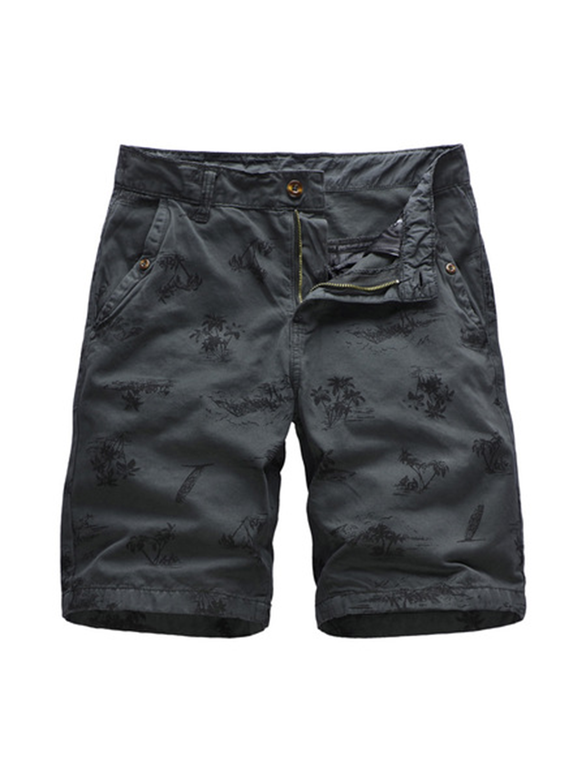 Beach Plant Coconut Tree Men's Cropped Casual Shorts