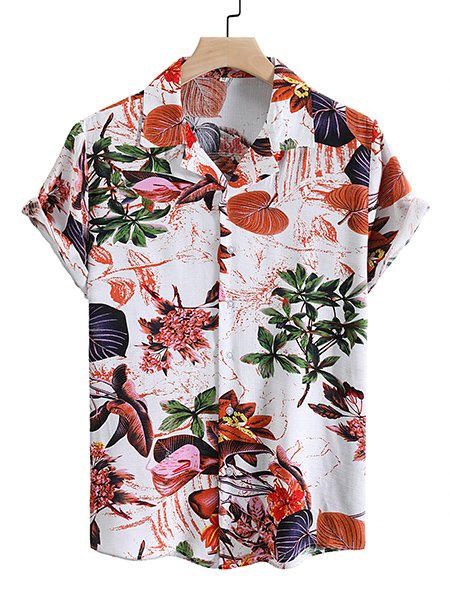 Men's Casual Hawaiian Resort Style Short Sleeve Printed Shirt