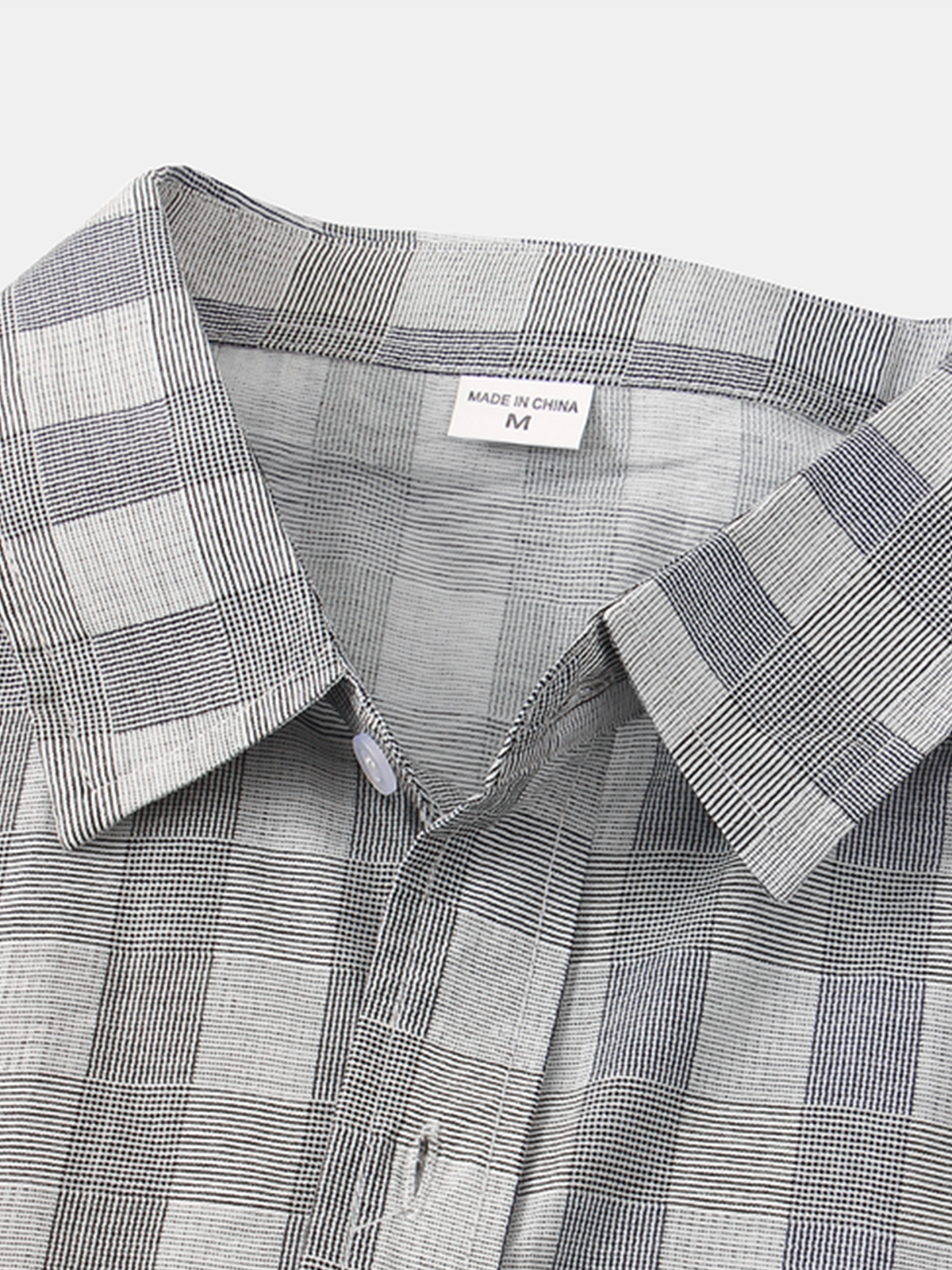 Cotton and Linen Style Check Lapel Cozy Linen Shirt