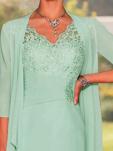 Elegant Plain Lace Stitching Vest Knitted Dress & Cardigan Two-piece Set