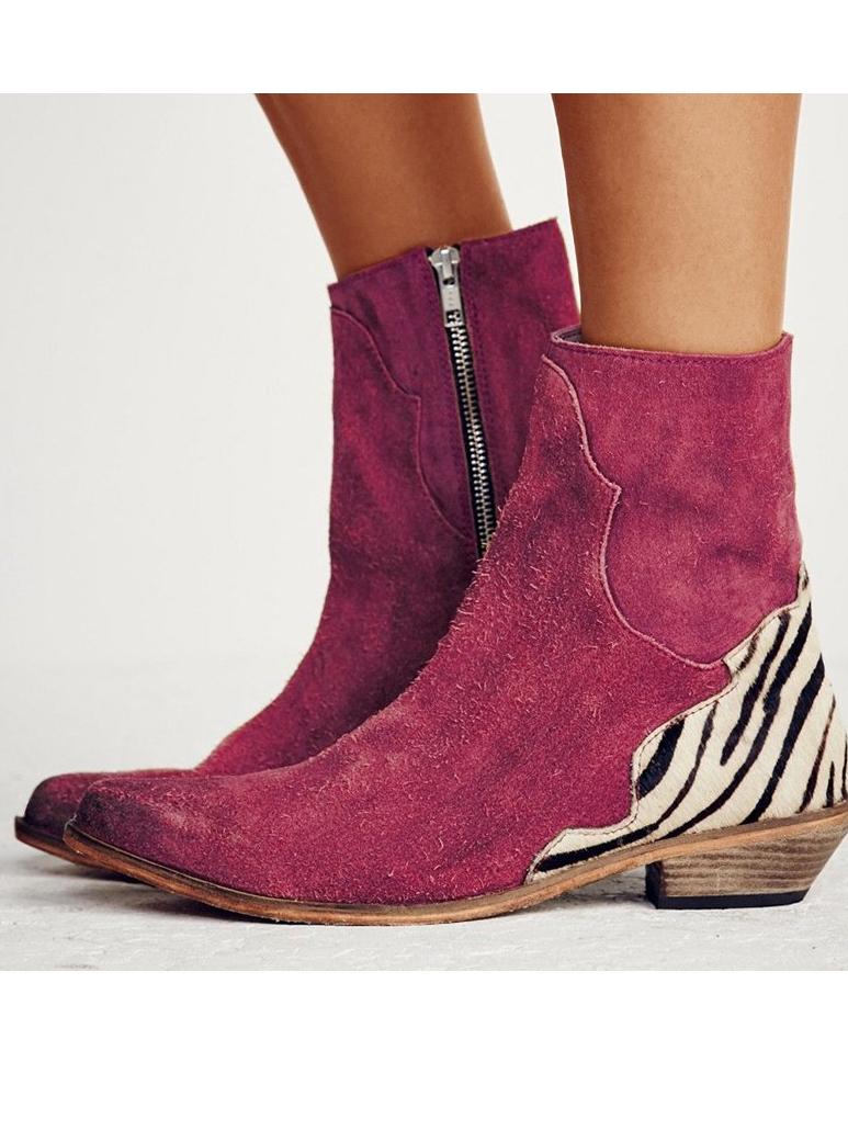 Split Joint Suede Winter Flat Heel Boots