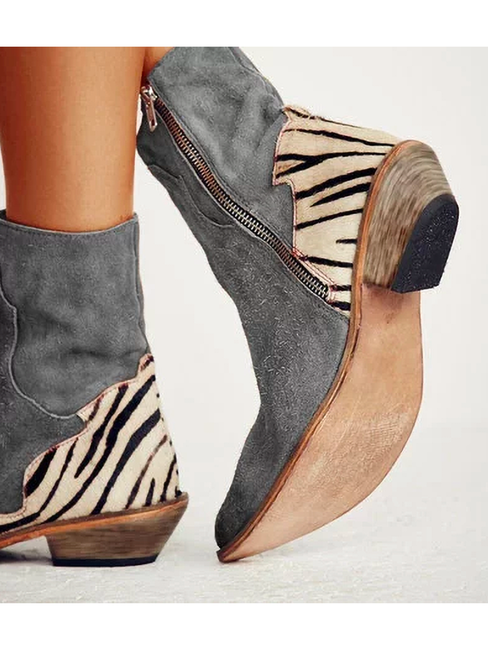 Split Joint Suede Winter Flat Heel Boots