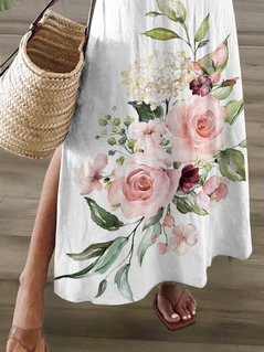 Loose V Neck Knitted Vacation Dress