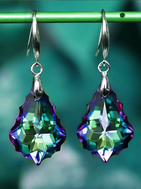 Casual Natural Irregular Gradient Crystal Drop Earrings