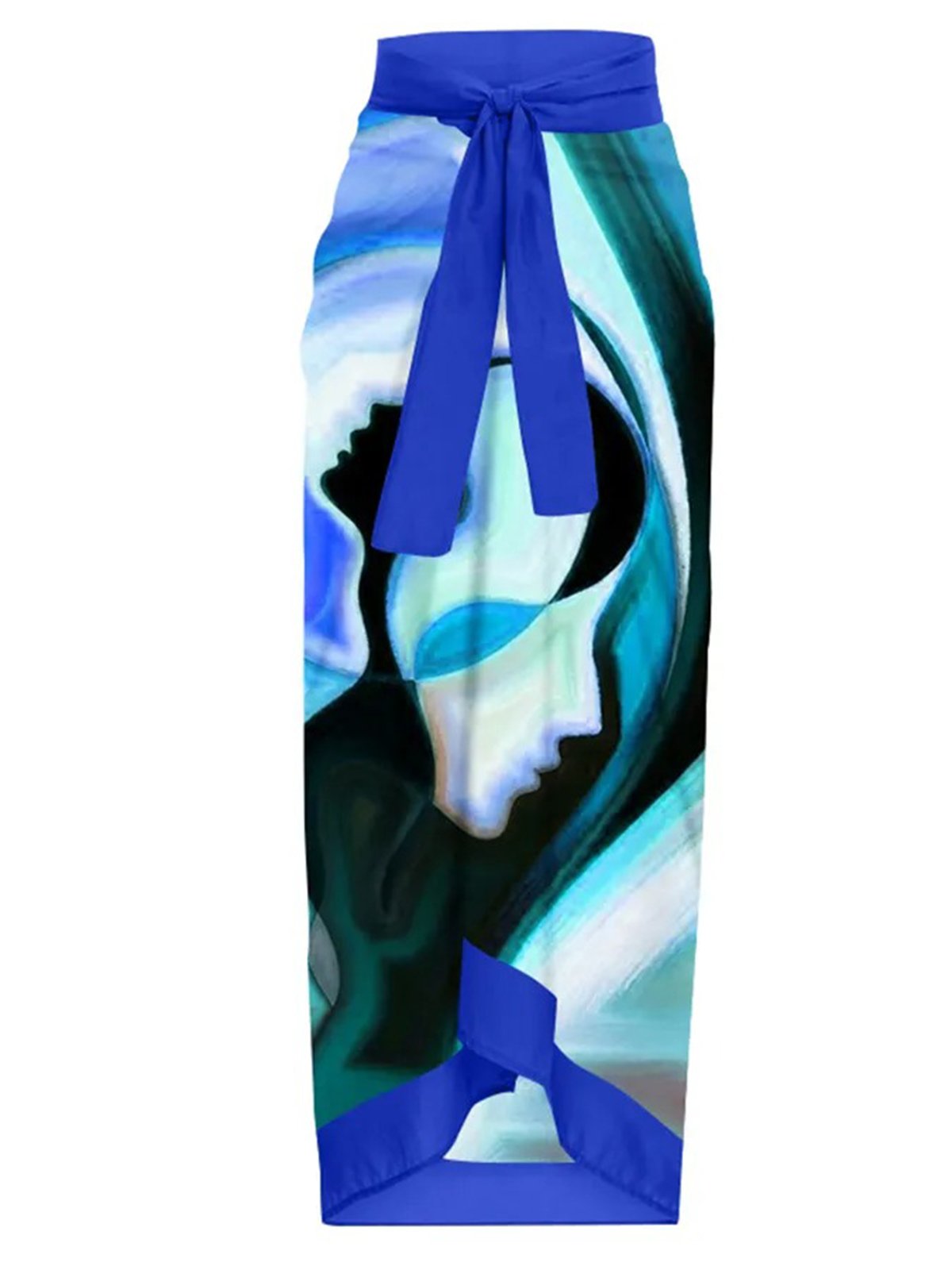 Printing Square Neck Abstract Vacation One Piece With Cover Up