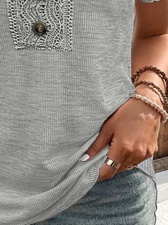 Plus Size Lace Elegant Loose T-Shirt