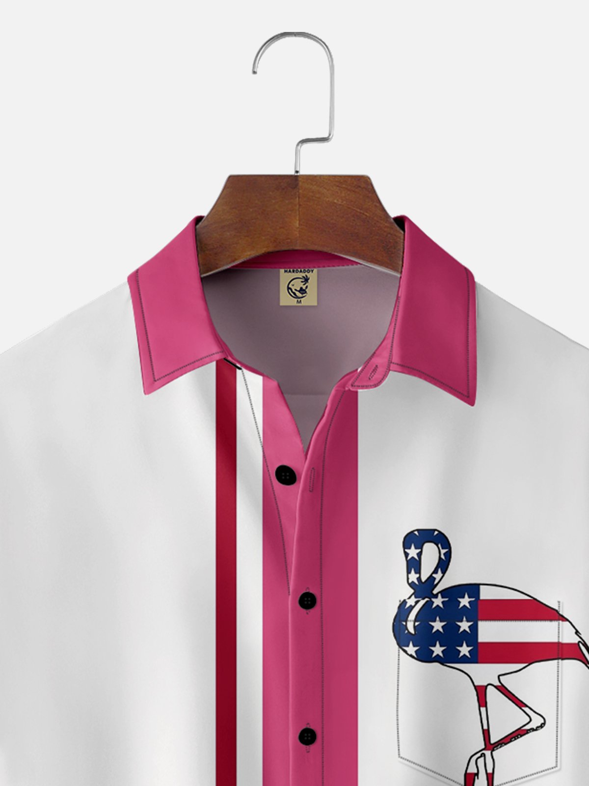 Flamingo Chest Pocket Short Sleeve Bowling Shirt