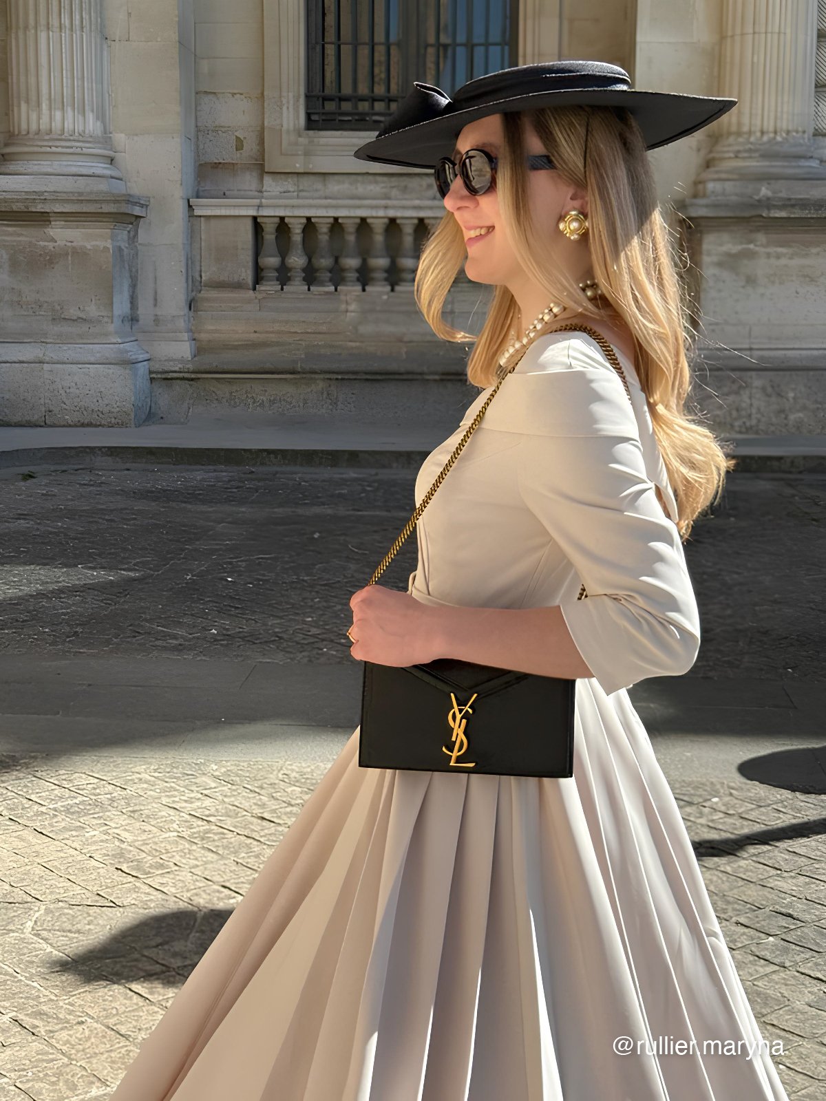 Off White V Neck Ruched Maxi A-Line Dress With Belt