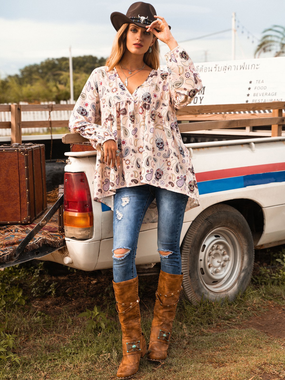 Creamy White Shift Long Sleeve Top