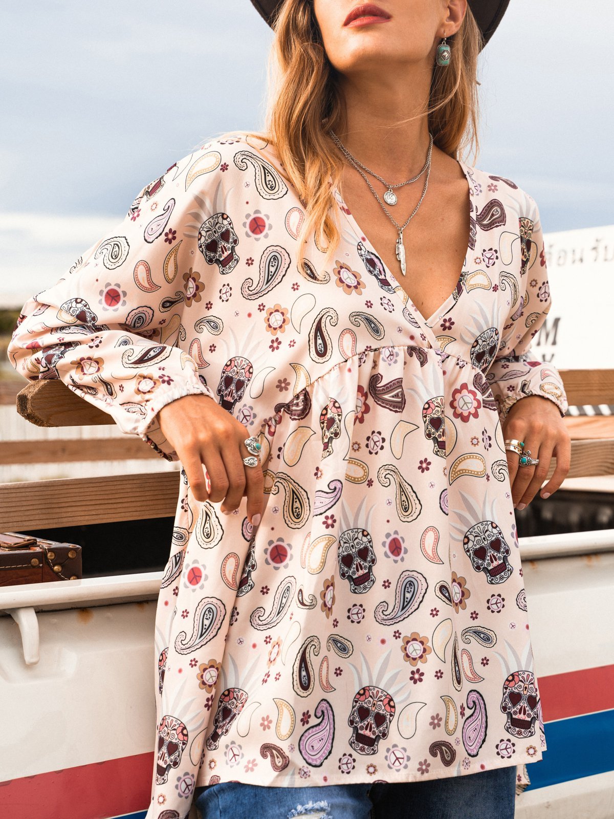 Creamy White Shift Long Sleeve Top