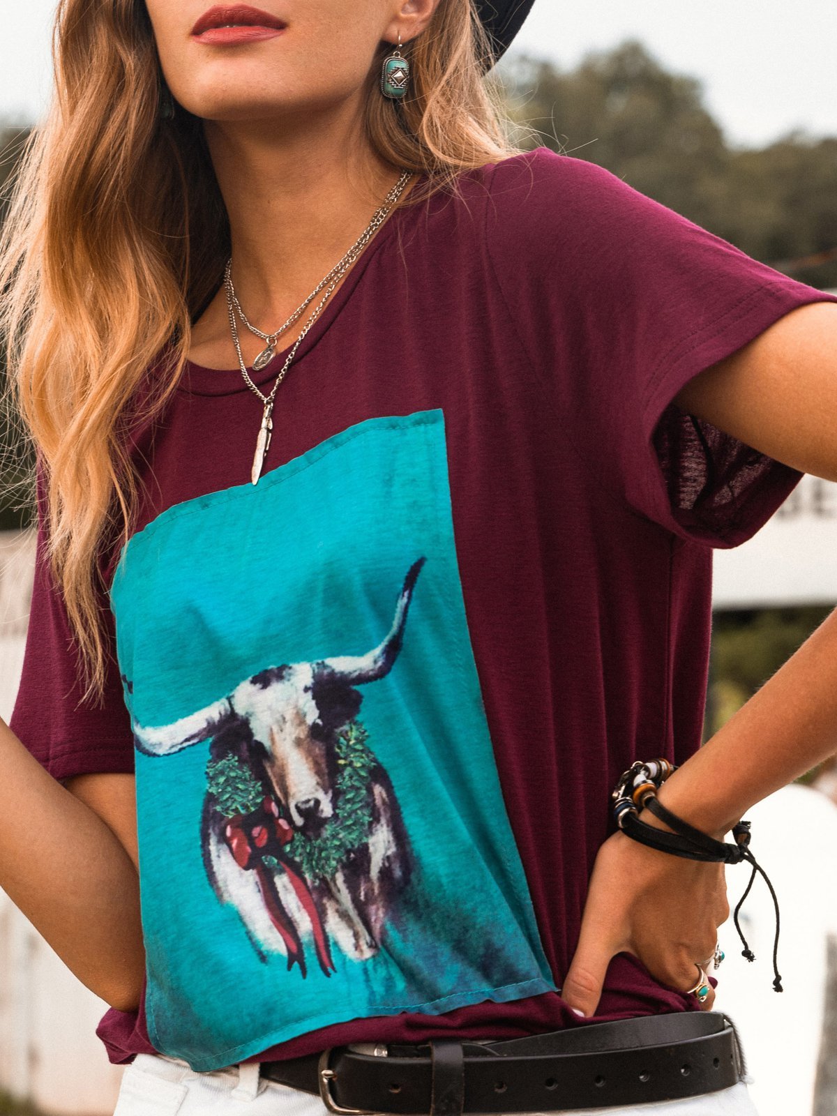 Coffee Jersey Casual Crew Neck T-shirt