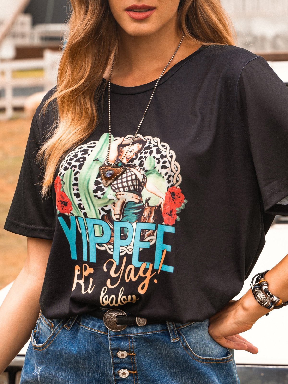 Black Jersey Vintage Short Sleeve Crew Neck T-shirt