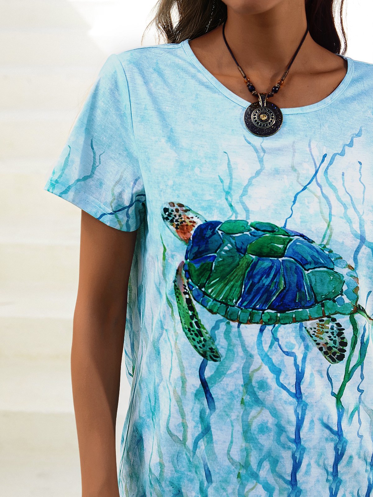 Turtles Short Sleeve Crew Neck Casual T-shirt