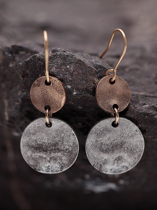 Mostata Womens Vintage Alloy Round Earrings