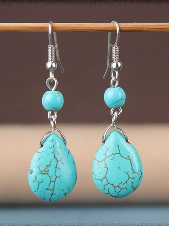 Womens Vintage Turquoise Pendant Earrings