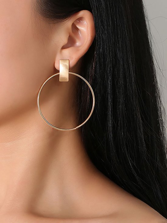 Mostata Minimalist Big Circle Round Elegant Geometric Statement Stud Earrings