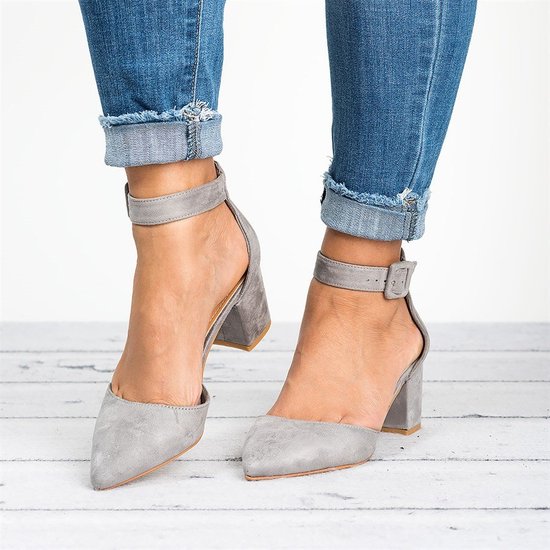 Mostata Pointed Toe Adjustable Buckle Heel Sandals