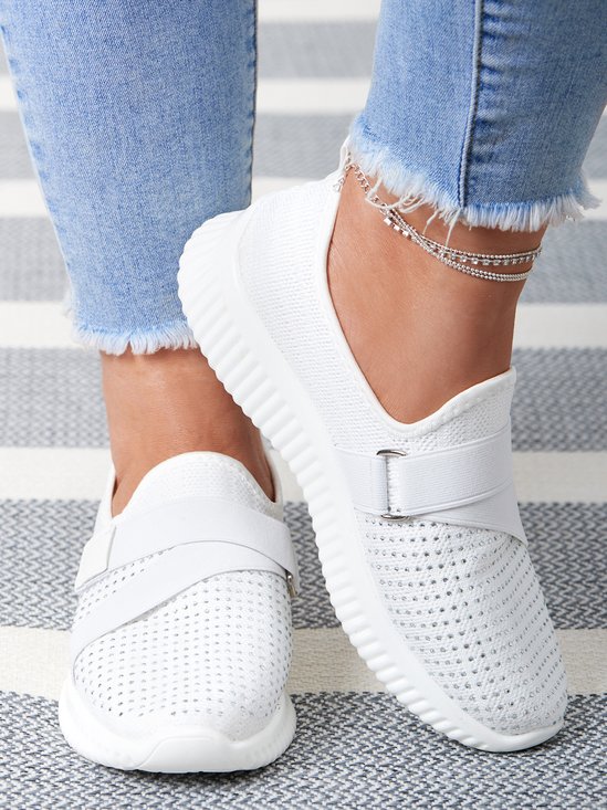 Rhinestone Flyknit Breathable Upper Sneakers