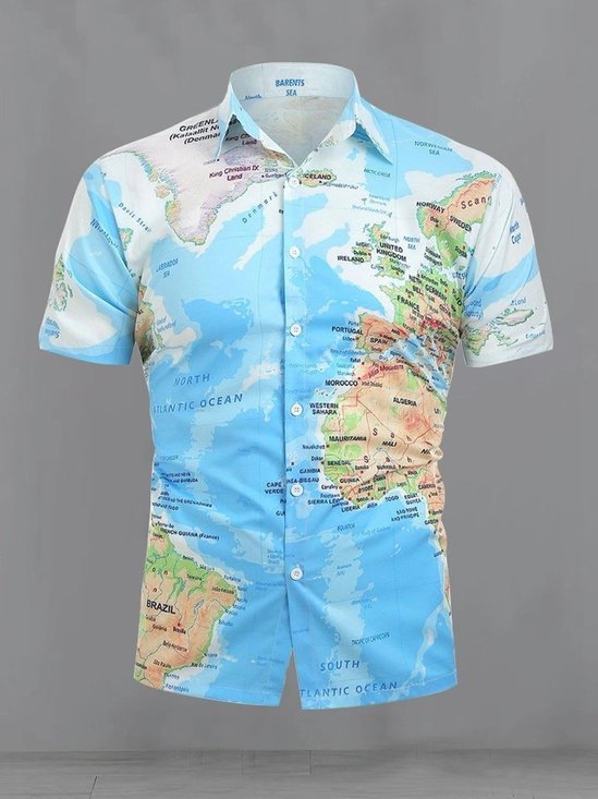 Printed Casual map shirt