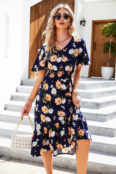 Vacation Regular Fit Short Sleeve Woven Dress