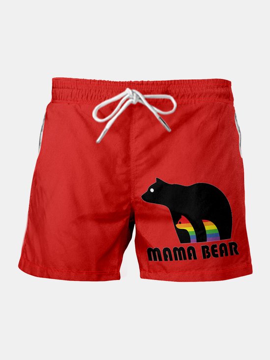 Mama Bear Men's Beach Shorts