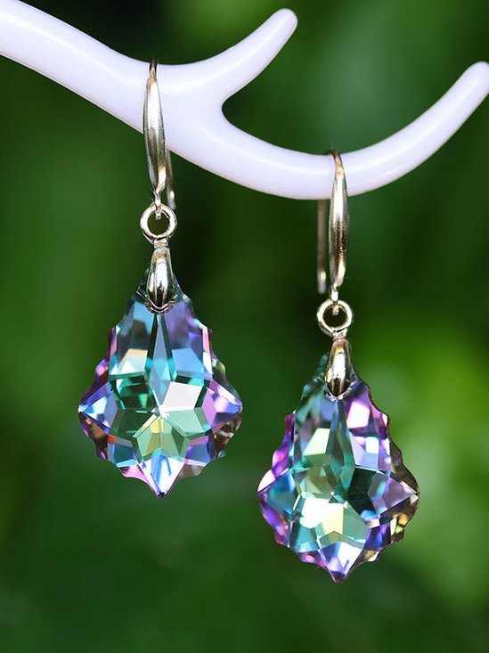 Casual Natural Irregular Gradient Crystal Drop Earrings