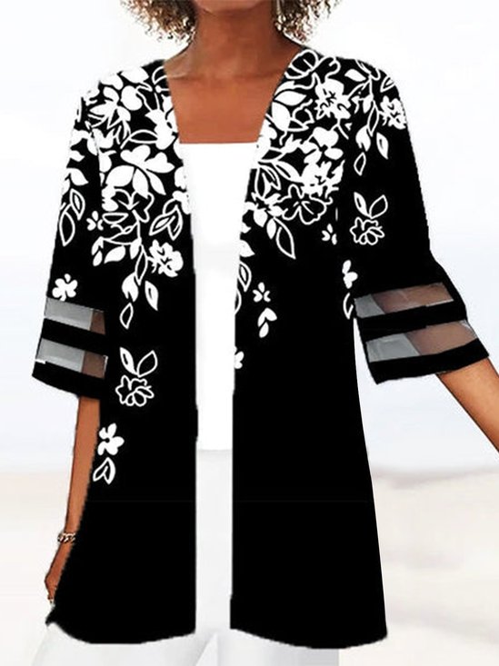 Floral Loose Casual Wrap Kimono