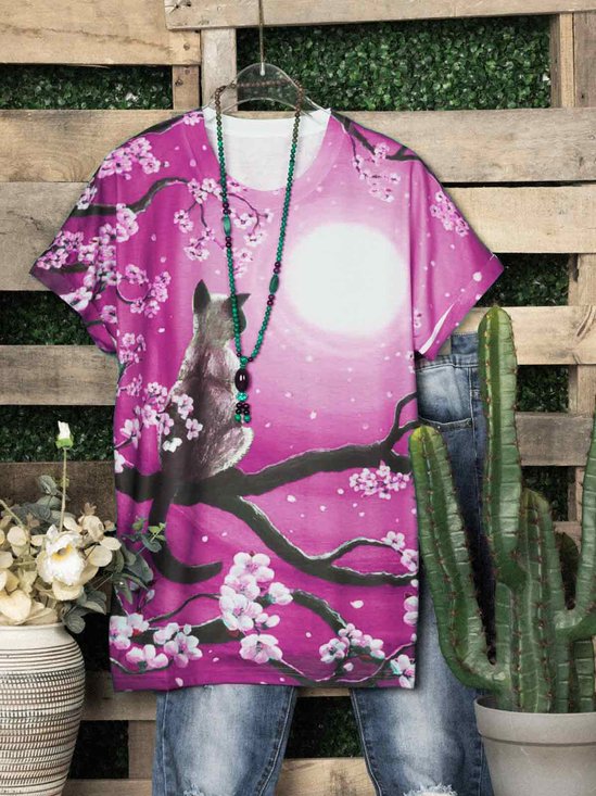 Casual Short Sleeve Round Neck Top