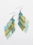 Mostata Womens Leaf Copper Colorful Earring