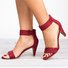 Mostata Women Middle Heel Sandal leopard Ankle Strap Shoes