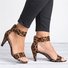 Mostata Women Middle Heel Sandal leopard Ankle Strap Shoes