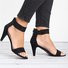 Mostata Women Middle Heel Sandal leopard Ankle Strap Shoes