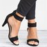Mostata Women Middle Heel Sandal leopard Ankle Strap Shoes