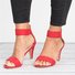 Mostata Women Middle Heel Sandal leopard Ankle Strap Shoes