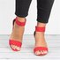Mostata Women Middle Heel Sandal leopard Ankle Strap Shoes