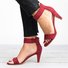 Mostata Women Middle Heel Sandal leopard Ankle Strap Shoes