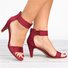 Mostata Women Middle Heel Sandal leopard Ankle Strap Shoes