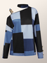 Urban Geometric Crew Neck Loose Blouse
