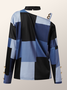 Urban Geometric Crew Neck Loose Blouse
