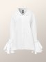 Long sleeve Elegant Regular Fit Shirt Collar Plain Blouse